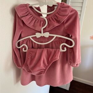 Nordstrom Pink Ruffle Collar Dress with Matching Bloomers